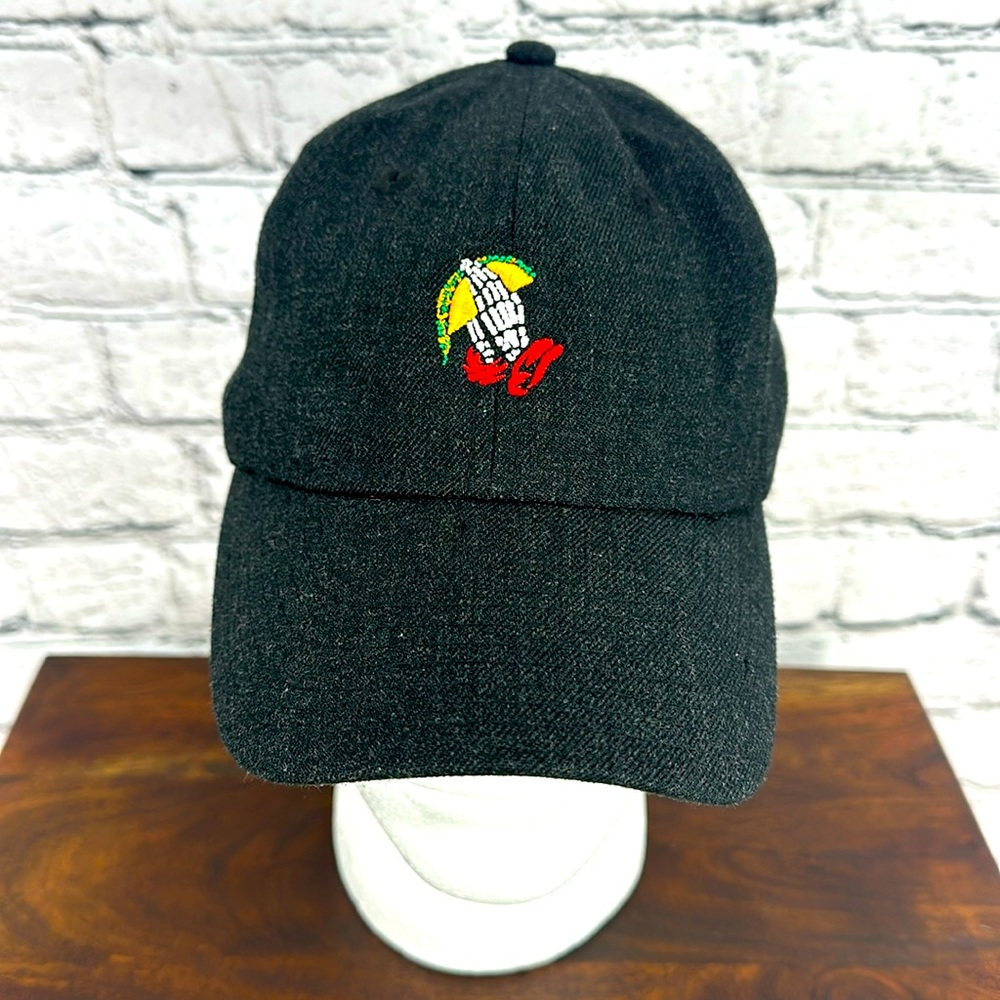 Neff Curved Brim Baseball Cap — Skeleton Praying Hands Taco Graphic — NWOT